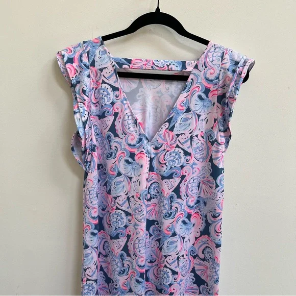 LILLY PULITZER DANI DRESS High Tide Navy Its For Shore size Small - Picture 8 of 9